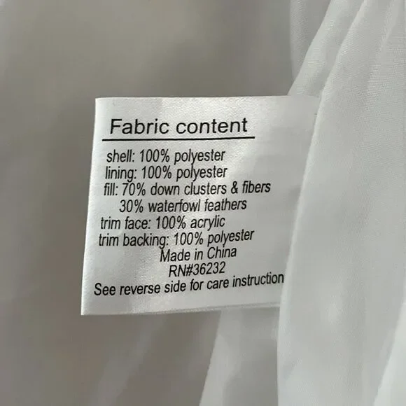 Giacca Puffer Jacket Winter Fur Lining White Brown Warm Coat Snow Jacket Size L - Picture 8 of 9